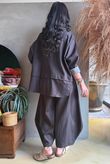Kingsley Herringbone Scuba Lazy Layer Top Chocolate