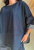 Kingsley Herringbone Scuba Lazy Layer Top Navy