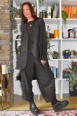 Kingsley Herringbone Scuba Sleeveless Morning Coat Coffee Bean