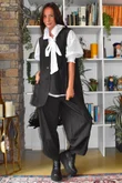 Kingsley Herringbone Scuba Sleeveless Morning Coat Coffee Bean
