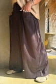Kingsley Herringbone Scuba Wide Leg Pant Chocolate