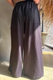Kingsley Herringbone Scuba Wide Leg Pant Chocolate