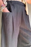 Kingsley Herringbone Scuba Wide Leg Pant Chocolate