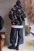 Kit Camo Sherpa Funnel Neck Bomber Jacket Khaki