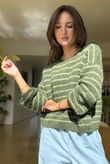 Kondi Stripe Knit Green Sage 