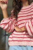 Kondi Stripe Knit Pink Red