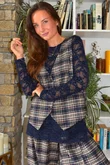 Love Lace Body Skim Top Navy 