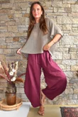 Lagen 7/8 Barrel Pant Aubergine 