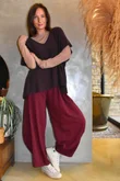 Lagen 7/8 Barrel Pant Aubergine 