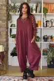 Lagen Barrel Jungaree Aubergine