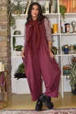 Lagen Barrel Jungaree Aubergine