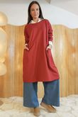 Lagen Classic Cocoon Tunic Rouge