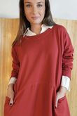 Lagen Classic Cocoon Tunic Rouge