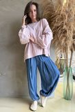 Lagen Lantern Sleeve Sweatshirt Rose