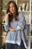 Lagen Leopard Chill Sweatshirt Baby Blue & Denim