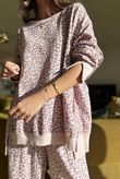 Lagen Leopard Chill Sweatshirt Rose & Plum