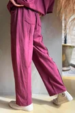 Lagen Panel Tapered Leg Trouser Aubergine