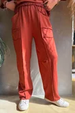 Lagen Panel Tapered Leg Trouser Rust