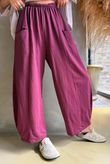 Lagen Relaxed Barrel Pant Aubergine