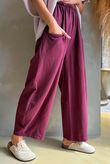 Lagen Relaxed Barrel Pant Aubergine