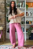 Lagen Relaxed Barrel Pant Indian Pink