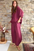 Lagen Relaxed Sweatshirt Aubergine 