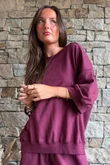 Lagen Relaxed Sweatshirt Aubergine 