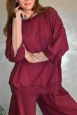 Lagen Relaxed Sweatshirt Aubergine 