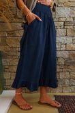 Larc Frill Kick Pant Navy due 1 week