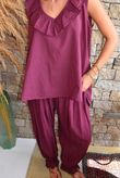 Larc Frill Tank Aubergine