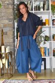 Larc Poet Blouse Navy