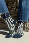 Cashmere Blend Houndstooth 5 Piece Sock Pack /7 