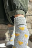 Laundry B Cosy & Wool Luxury Socks Heart Ochre Grey