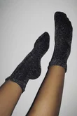 Laundry B Disco Glitter Sock Black Silver 