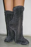 Laundry B Disco Glitter Sock Black Silver 