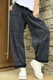 Laundry B Duran Grid Barrel Leg Jean Black Denim 