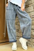Laundry B Duran Grid Barrel Leg Jean Blue Denim - -