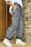 Laundry B Duran Grid Barrel Leg Jean Blue Denim - -