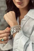 Laundry B Free Spirit Stretch Stacker Bracelet Hearts Gold /12 