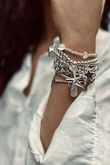 Laundry B Free Spirit Stretch Stacker Bracelet Hearts Silver /12 