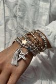 Laundry B Free Spirit Stretch Stacker Bracelet Mother of Pearl Hearts Gold /10 