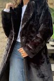 Laundry B Mara Luxury Faux Fur Long Coat Black /3 