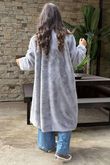 Laundry B Mara Luxury Faux Fur Long Coat Cloud Grey 
