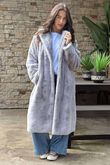 Laundry B Mara Luxury Faux Fur Long Coat Cloud Grey 