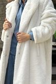 Laundry B Mara Luxury Faux Fur Long Coat French Ivory /3 
