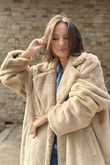 Laundry B Mara Luxury Faux Fur Long Coat Soft Tan 