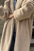 Laundry B Mara Luxury Faux Fur Long Coat Soft Tan 