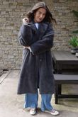 Laundry B Mara Luxury Faux Fur Long Coat Storm Grey 