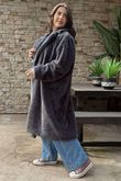 Laundry B Mara Luxury Faux Fur Long Coat Storm Grey 