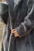 Laundry B Mara Luxury Faux Fur Long Coat Storm Grey 